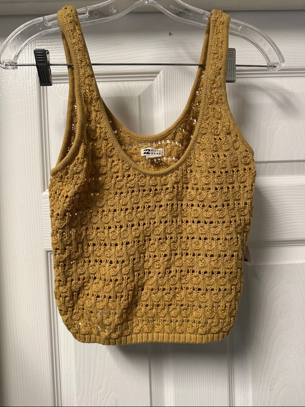 Billabong Mustard Crochet Tank - Women's Knit Sleeveless Top